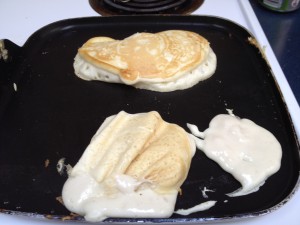 messy pancakes